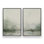 Ensemble de 2 impressions sur toile Mute Green Tranquility dans un cadre érable, 18 po x 12 po