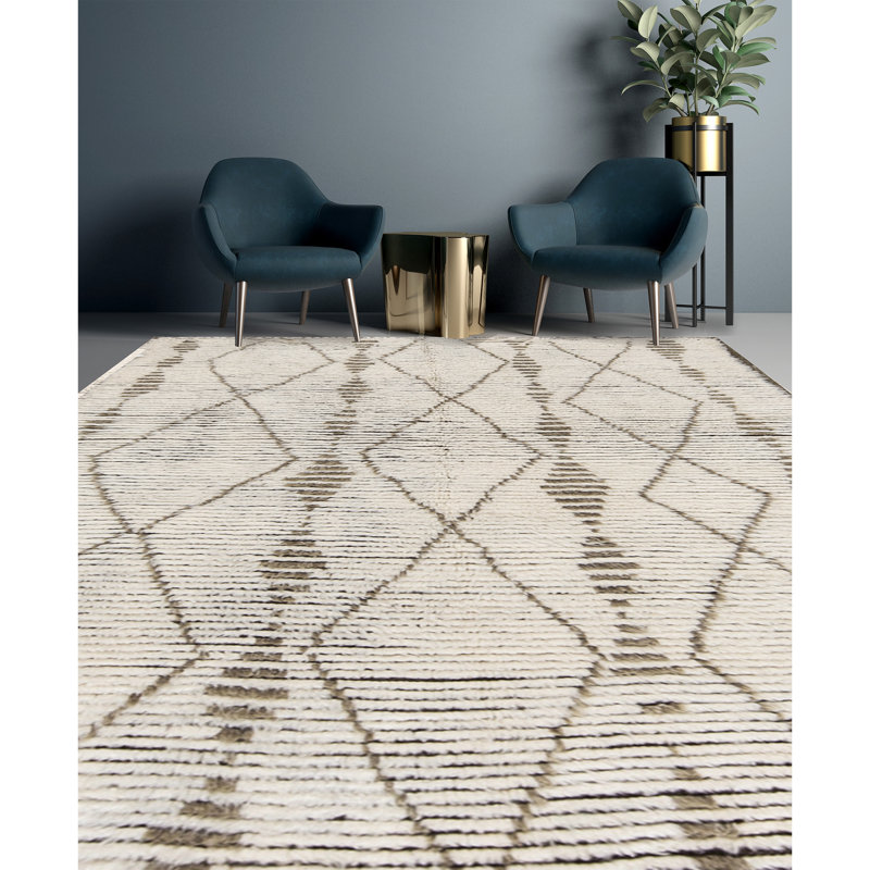Moroccan Wool Geometric Area Rug