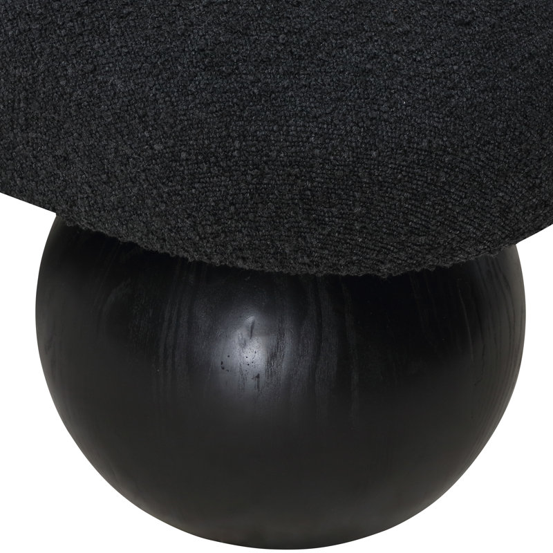 Upholstered Bench, Black, Black