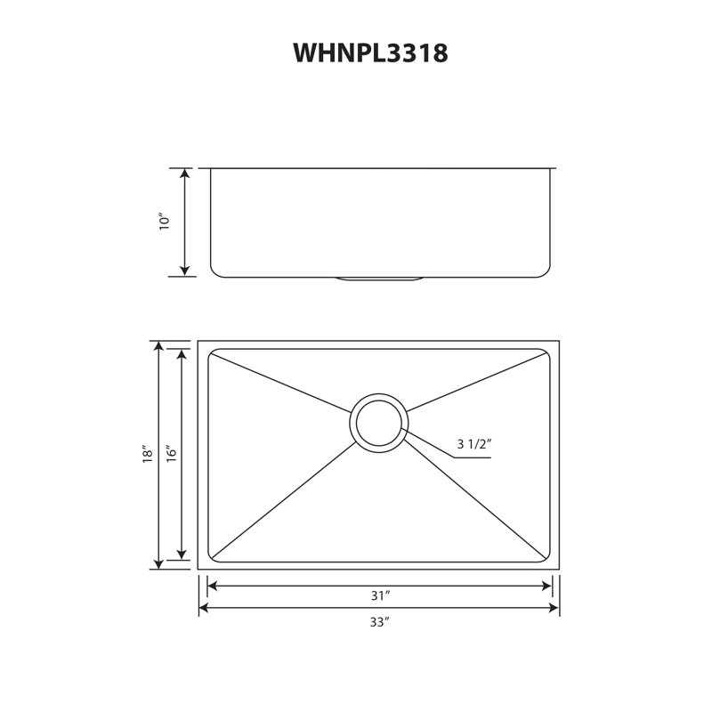 Noah Plus 33" L x 18" W Dual Mount Kitchen Sink with Basket Strainer, Matte Black
