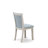9-Pc Dining Table Set Contains a Distressed Jacobean Modern Table and 8 Baby Blue Linen Fabric Dining Chairs with Stylish Back - Wire Brushed Linen White-2120329778-2120329779