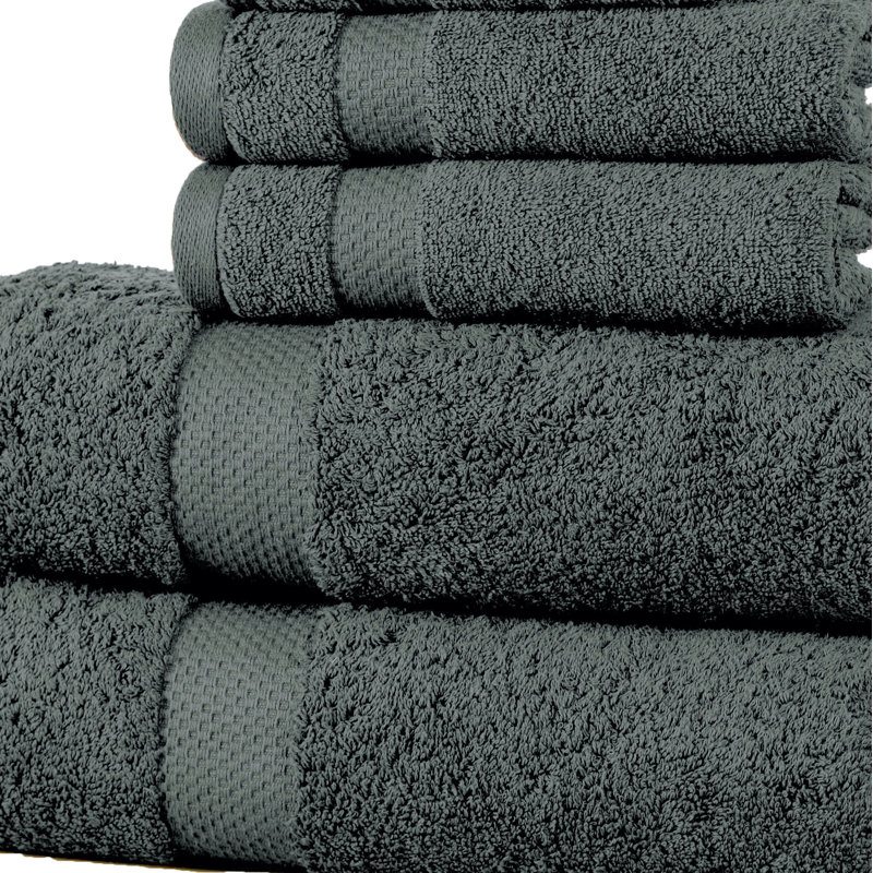 Ensemble de serviettes 100% coton 18 pièces Brynesha, Gris anthracite