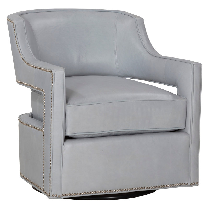 Phoebe Leather Swivel Glider, Swivel, 1183 Dove