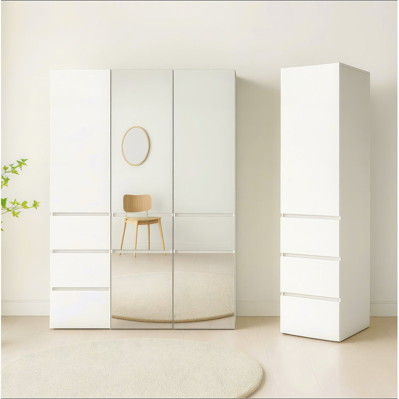 Armoire modulaire en bois avec miroir Elise