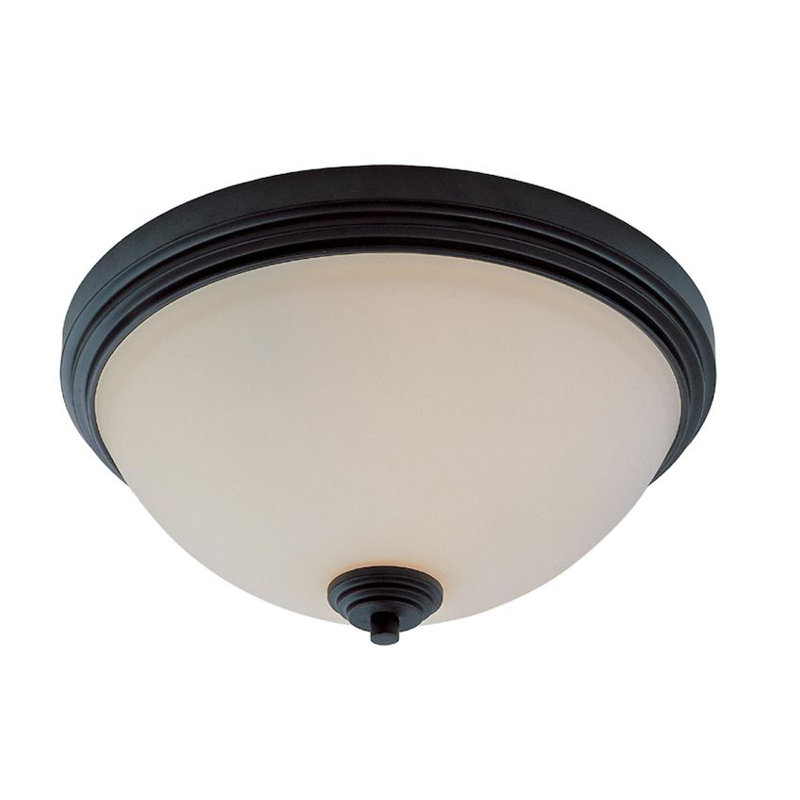Fullwood Flush Mount, 6.5" H x 14" W, Dark Bronze