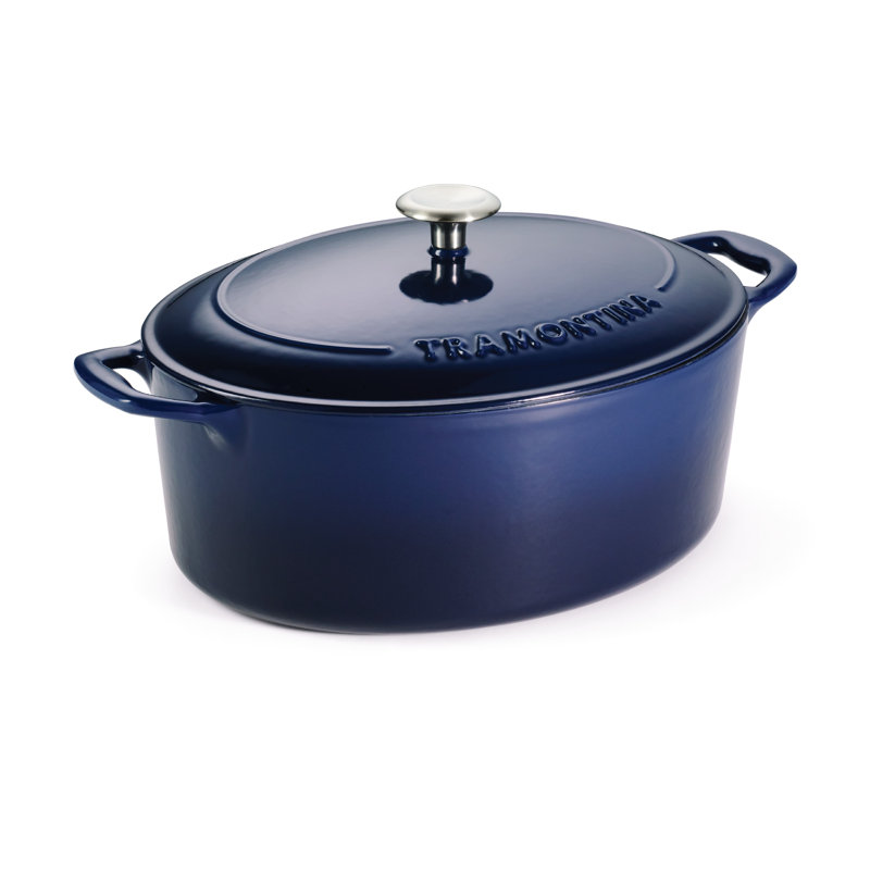 Tramontina Bestow Cast Iron Oval Dutch Oven, Gradated Cobalt, 7 qt. 