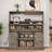 August Grove® Farmhouse Buffet Cabinets With Sliding Barn Door, Coffee Bar With Goblet Holder & Power Outlet Sideboard Buffet Cabinets-1735642894-1739971925