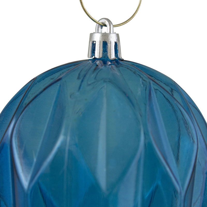 Ornement boule de Noël transparente Rhombus, Bleu