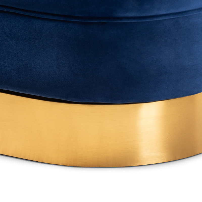 Krail Velvet Swivel Barrel Chair, Royal Blue