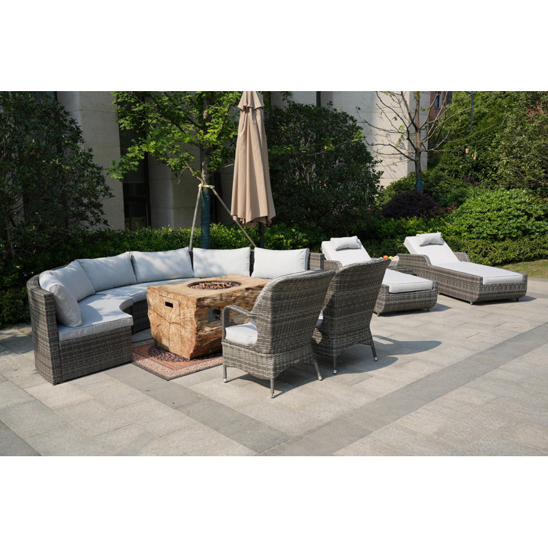 Almanza 10 - Person Patio Conversation Set with Cushions