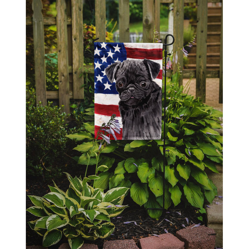 2 côtés en polyester de 2 côtés american drapeau de jardin, Jaune / blanc carlin
