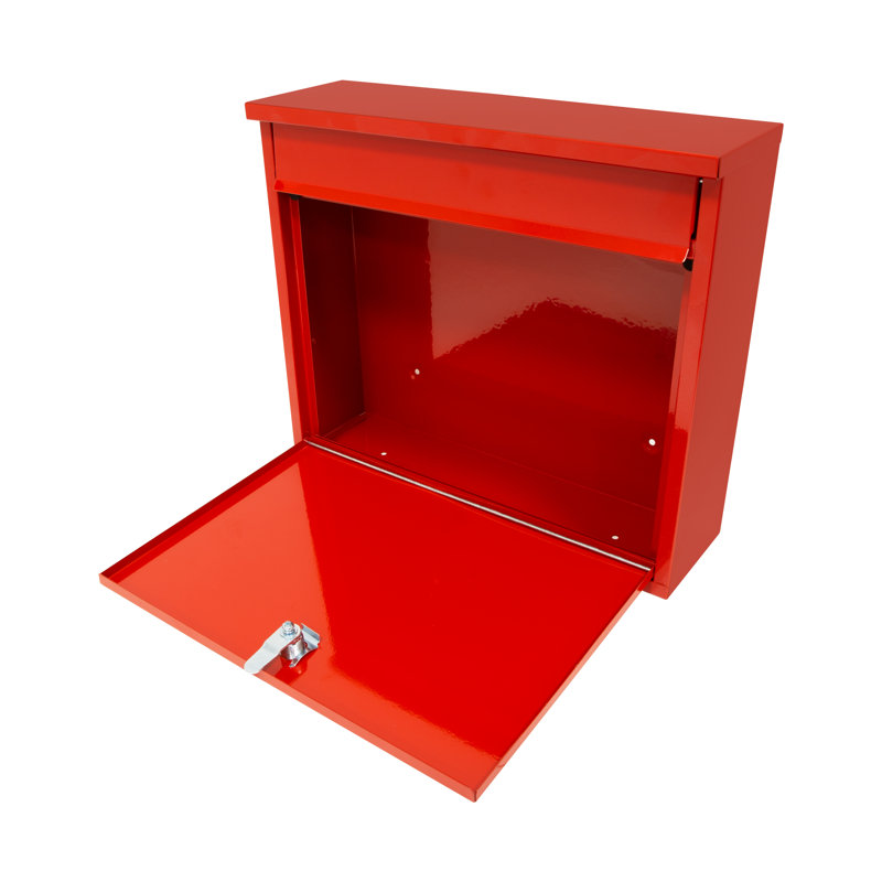 Steel Wall Mounted Letter Box, Red