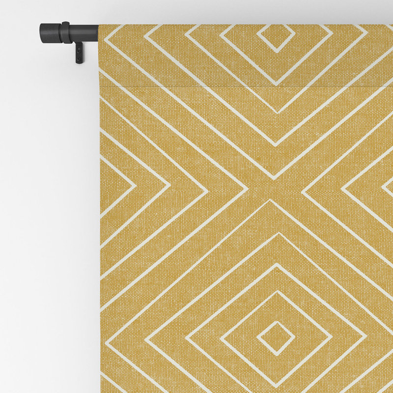 Little Arrow Design Co Woven Diamonds Sage 1pc Blackout Window Curtain Panel, 50" W x 120" L, Gold