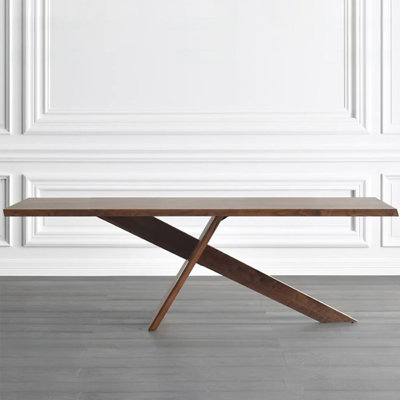 Brown Rectangular Solid Wood Dining Table