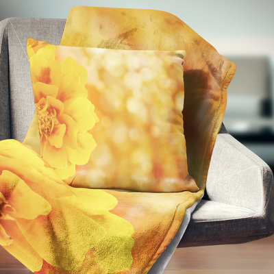 Beautiful Floral Yellow Background - Floral Printed Pillow