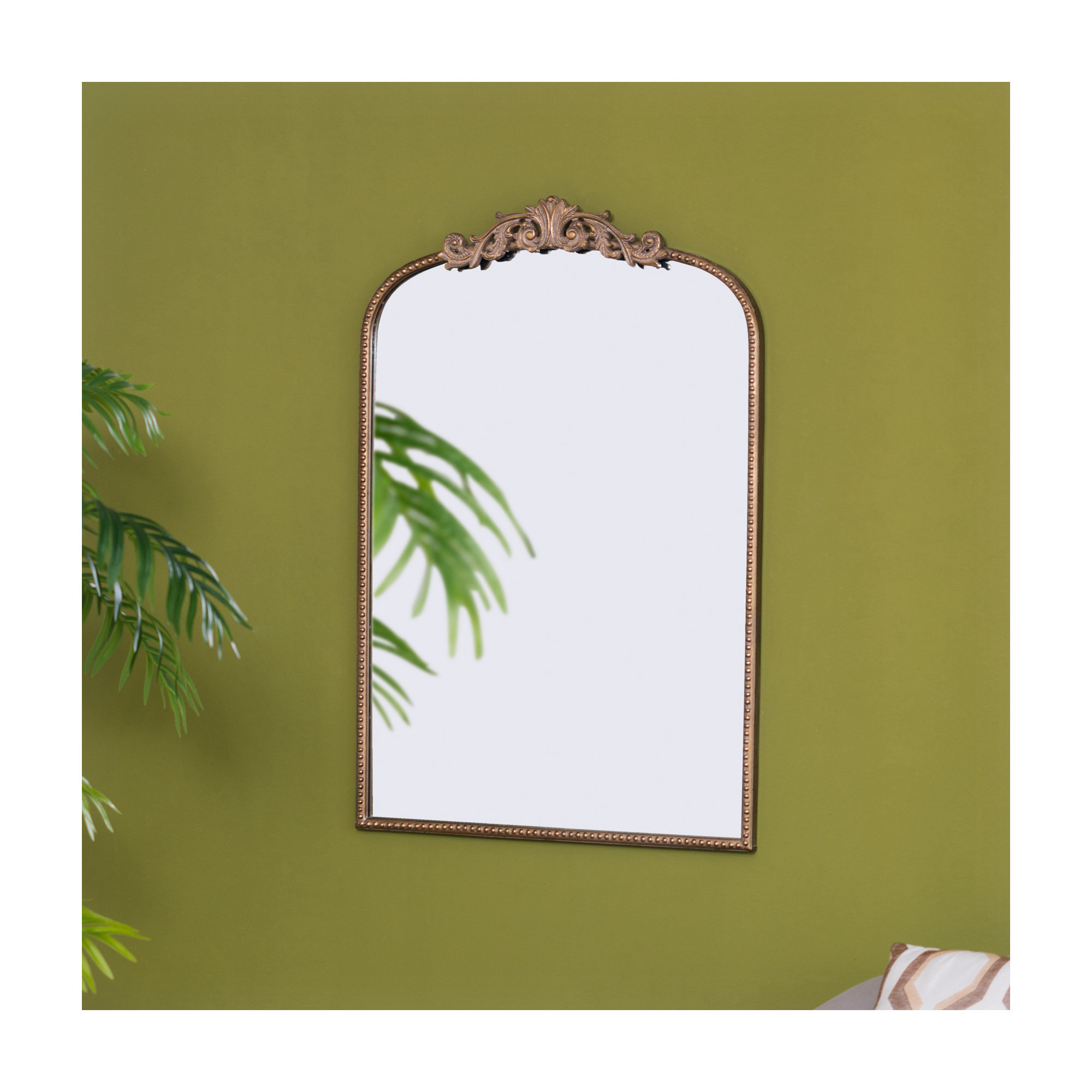 Emmeline Metal Arch Mirror, Gold, 36" x 24"