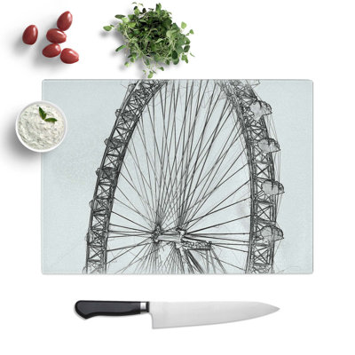 Tempered Glass The London Eye London in Abstract Chopping Board
