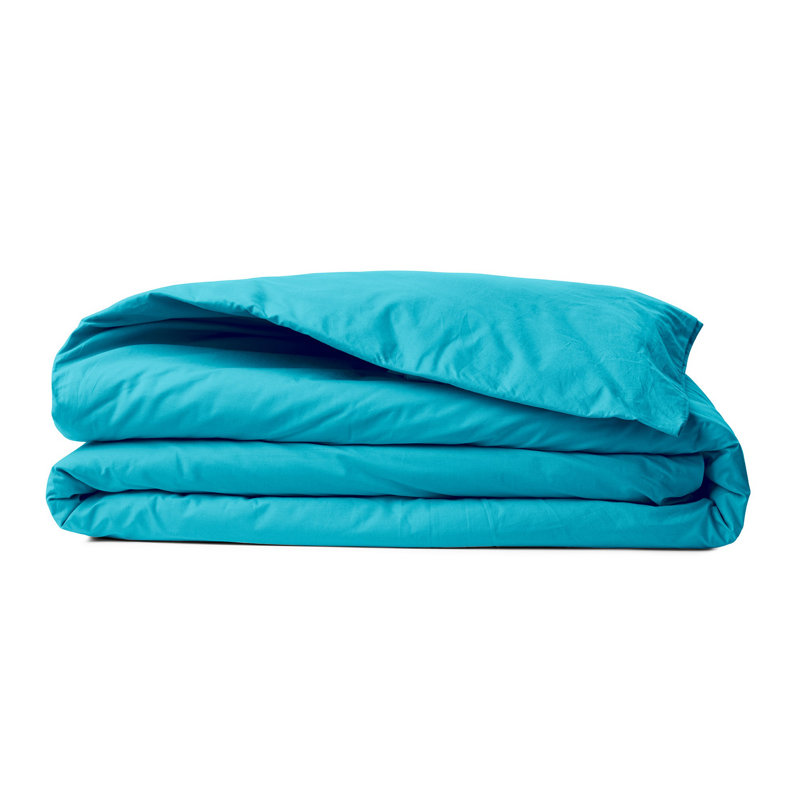Turquoise 100% Cotton Ranforce Quilt Cover, 61 x 87 | 155 Thread Count, Button Closure | Machine Washable at 86°F | Soft, Durable, Perfect for Cozy Bedrooms & Elegant Home Decor
