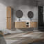 Meuble-lavabo mural sophistiqué avec rangement pratique et design moderne