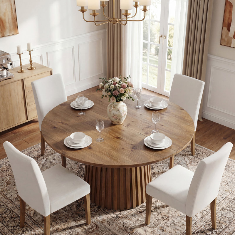 Round Solid Wood Dining Table