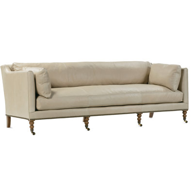 Madeline Leather Bench Cushion Sofa