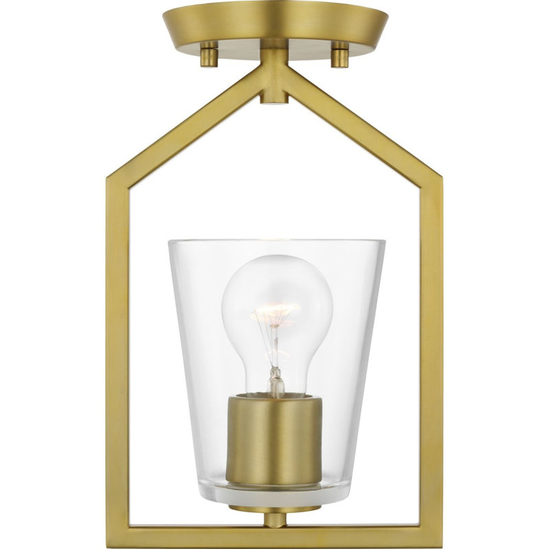 Plafonnier semi-encastré en verre Kyeler, Or brossé