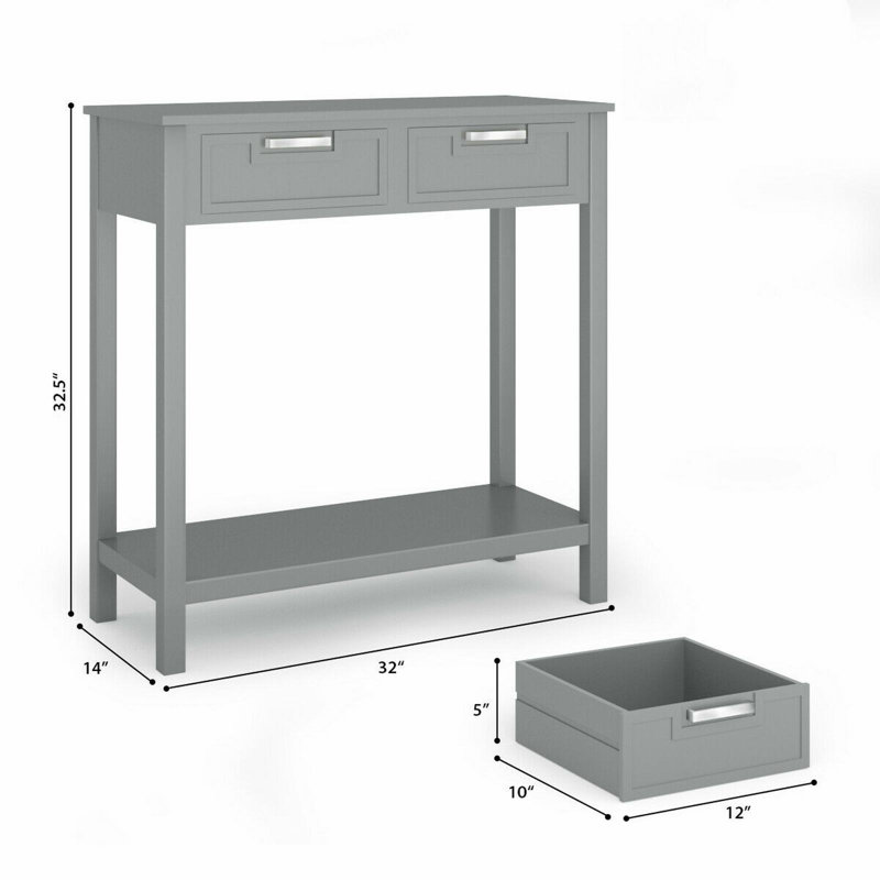 Abai 32'' Console Table, Grey