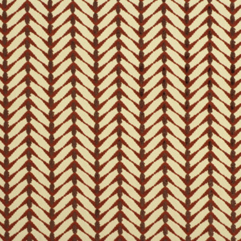 Herringbone Fabric - Sand/Coral