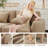 Boucle Fabric Convertible U Shape Sectional 4-Seater Sofa Couch With Distinctive Shell-Shaped Armrests And Removable Ottoman-119398243-119398245