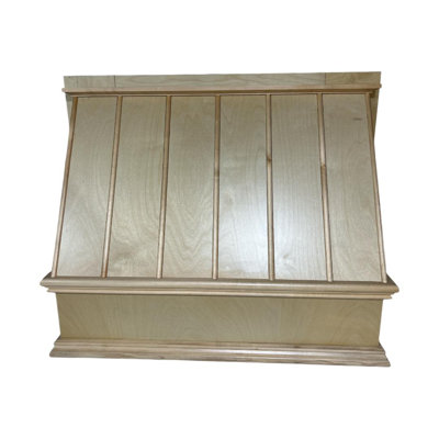 Wood Wall Mount Range Hood Maple With Clear Finish, 30W X 24H X 10.5D Inches, No Ventilator/No Liner Included