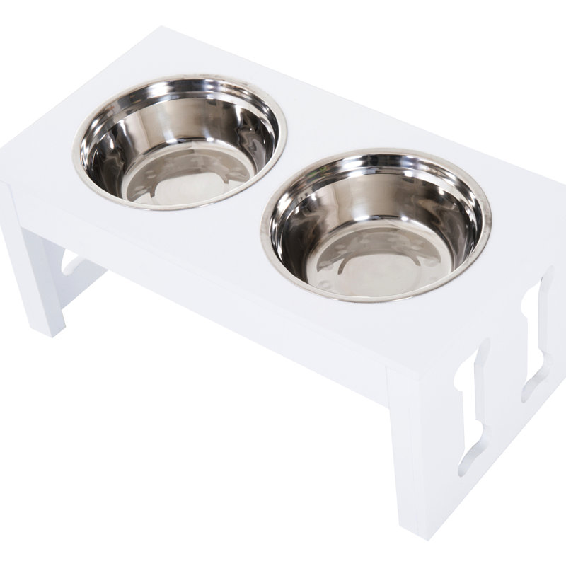 Station de rangement pour aliments pour animaux 23 po en blanc