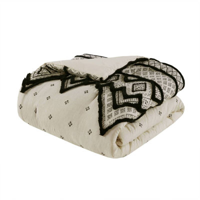 Natural Texture Cotton Bedding Sets, Modern-boho Comforter Full/queen