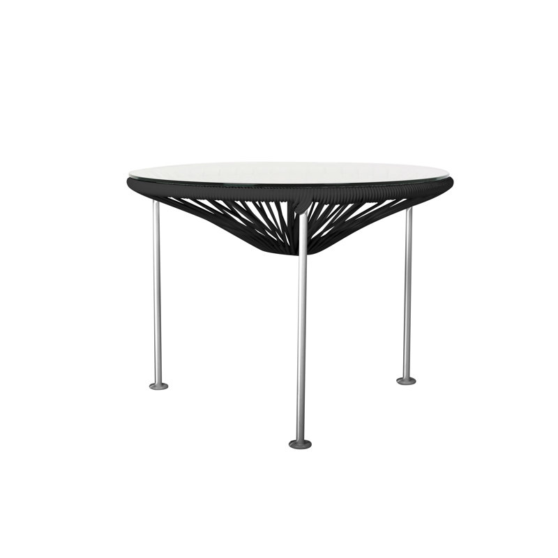 Zicatela Indoor Handmade Coffee Table, Black, Chrome