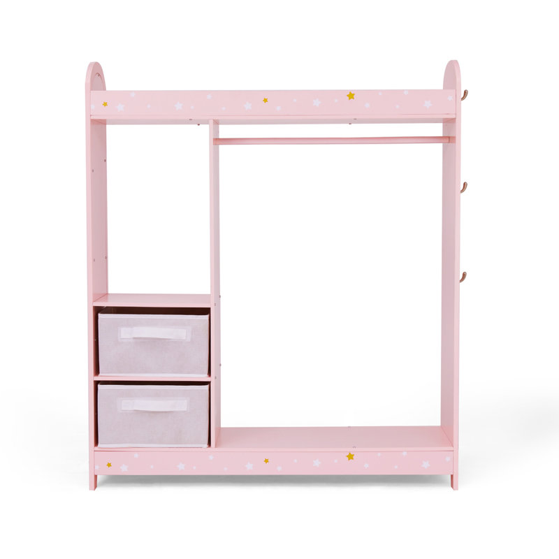  Kids Wooden Deluxe Open Armoire with Mirror