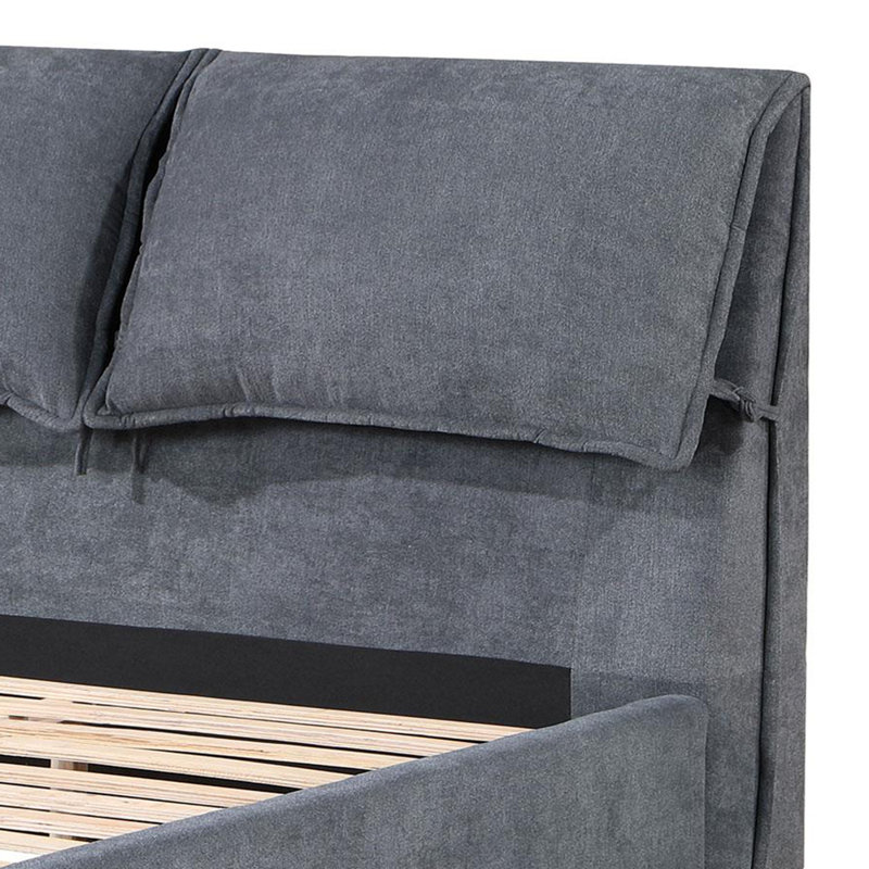 Addlie Upholstered Queen Panel Bed Dark Grey, Gray, Queen