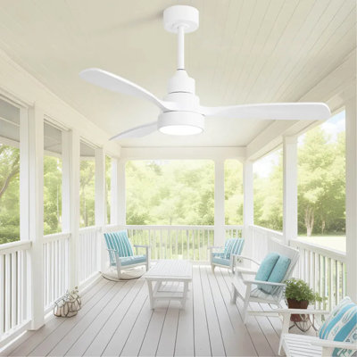Ventilateur de plafond 48 pouces avec 3 pales en bois massif et télécommande
