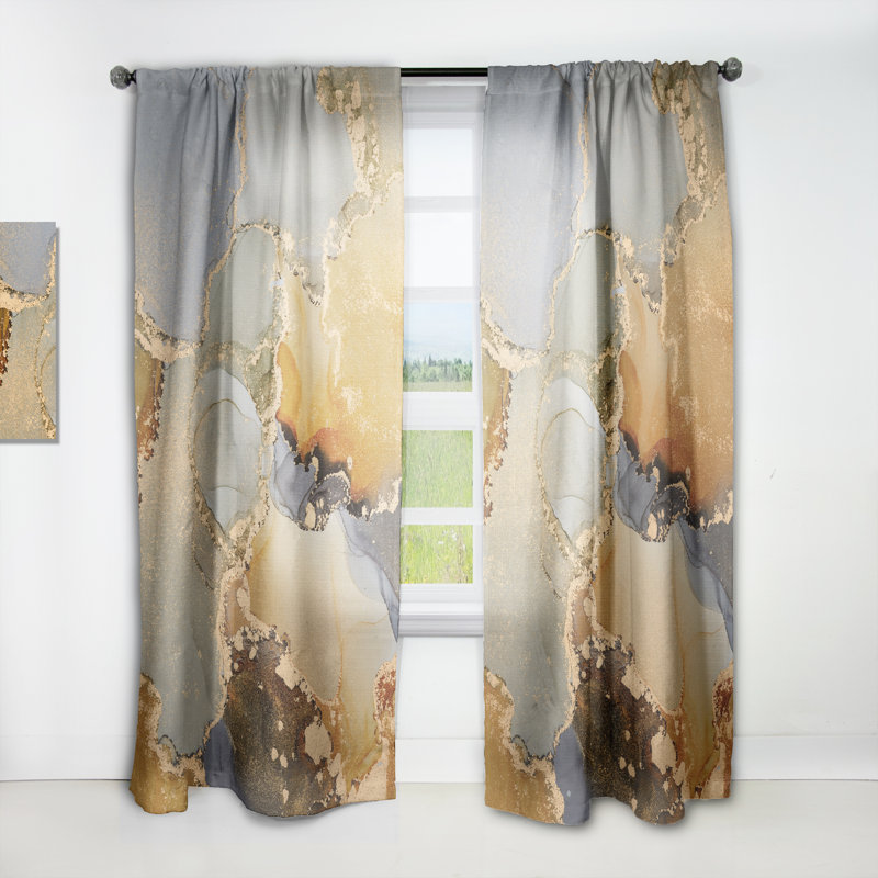 Paire de rideaux semi-transparents avec passe-tringle