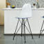 Tabouret de bar ergonomique Bagimont, chaise de cuisine moderne à hauteur de comptoir, siège en ABS résistant aux rayures avec dossier incurvé et repose-pieds en acier-882889160-932439328
