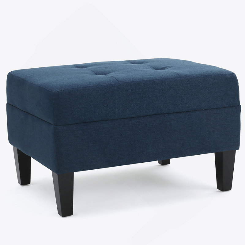 Repose-pieds rectangulaire capitonné en tissu