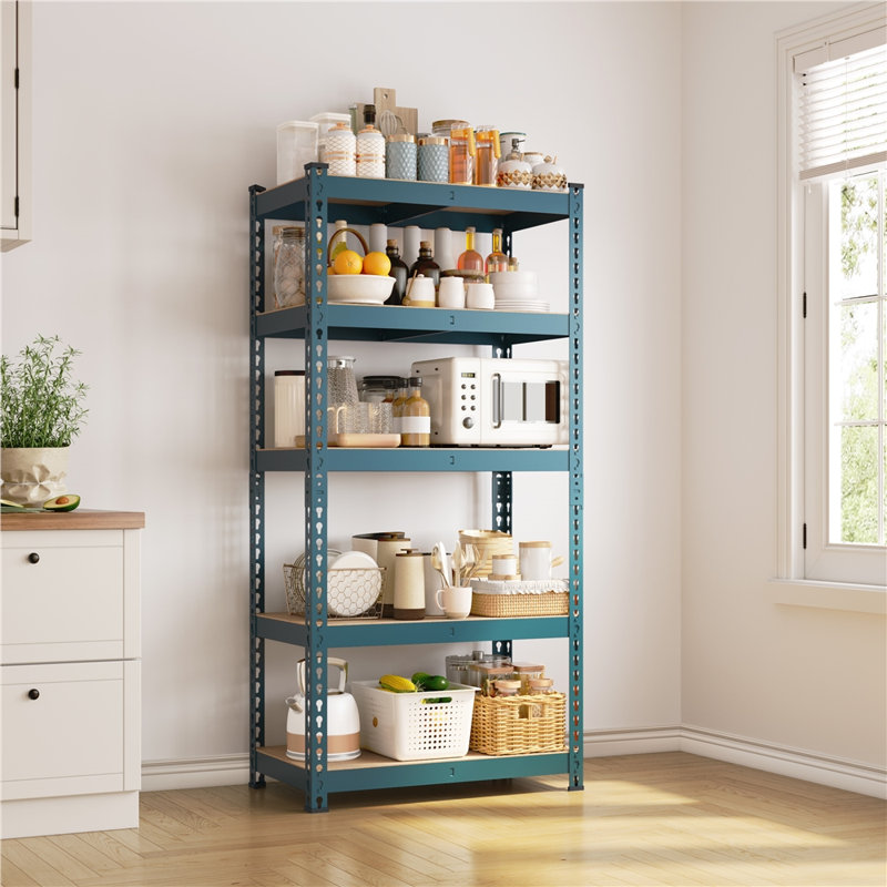Étagère de rangement ajustable 5 niveaux H 60 po x l 27,5 po x P 12 po Tevis, Bleu Neptune