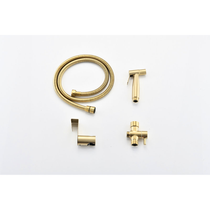 Toilet Bidet Handheld Spray - Brushed Gold Metal, Hygiene Care , Adjustable Jet Intensity, Rust And Corrosion Protected Cloth Diaper Hygienic Bathroom Spray, , & Corrosion
