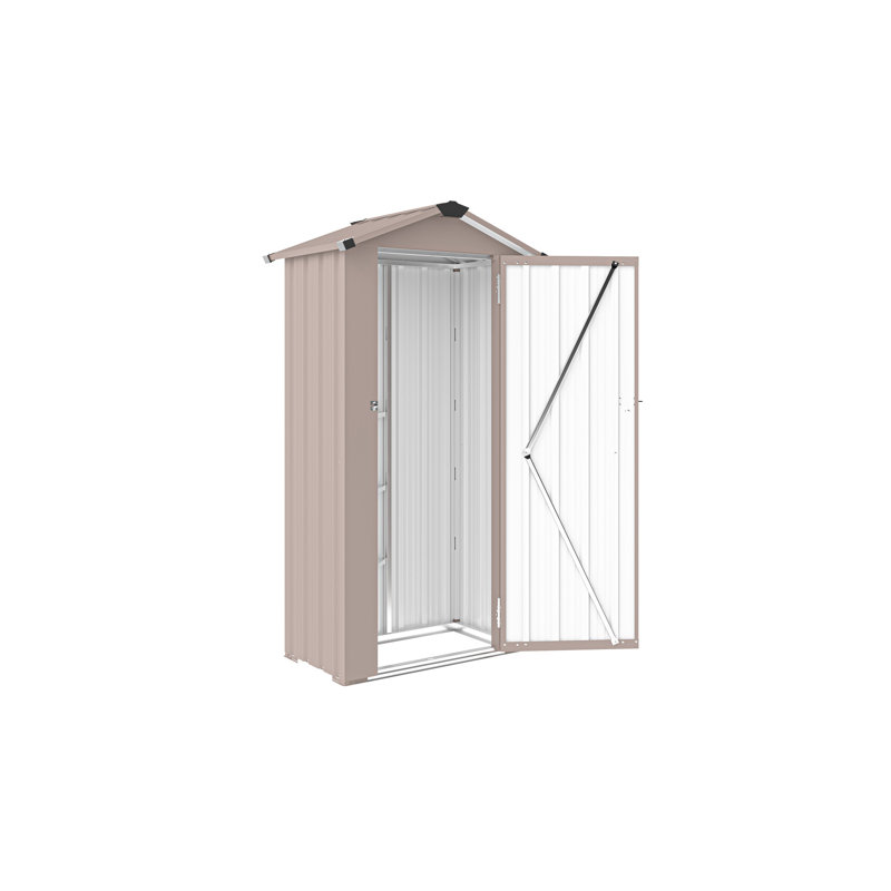 Outdoor Storage In Brown, Galvanized Iron Construction, Waterproof, With Lock, For Garden And Yard, 50.7Lbs, 2.5*1.4Ft High - Performance Cabinet, Metal, Rust, Smooth Lines, Campgrounds,
