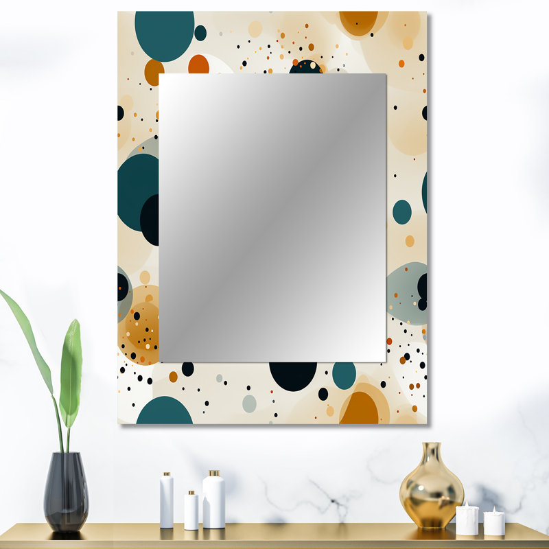 Motif à pois chic industriel Cranesville - miroir décoratif à pois, miroir mural moderne, impression d'art en métal