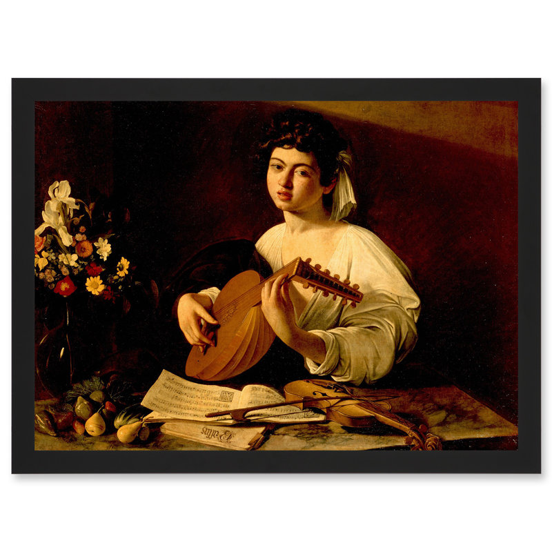 Portrait Study Caravaggio Lute Player by Caravaggio - Single Picture Frame Painting