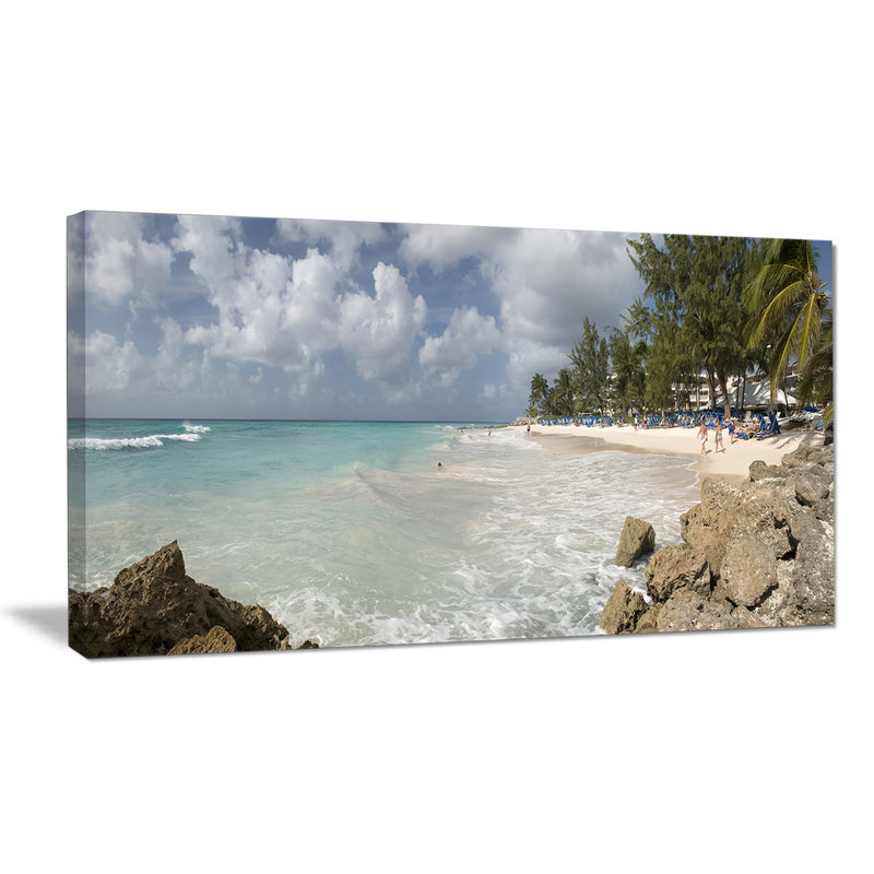« barbade island white », reproduction de photo sur toile tendue, H 20 po x l 40 po x P 1po