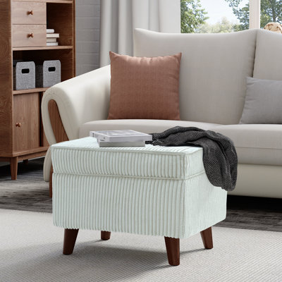 18.5" W Upholstered Corduroy Ottomans for Living Room,Bedroom,Storage Footstools Seating