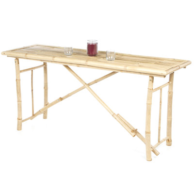 Whobrey Rectangular Bamboo Outdoor Folding Buffet & Console Table
