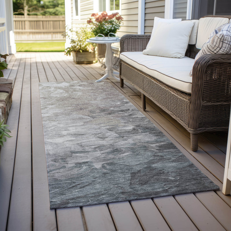 Machine Washable Indoor/Outdoor Cinead ACN1674 Taupe Rug, Runner 2'3" x 7'6"