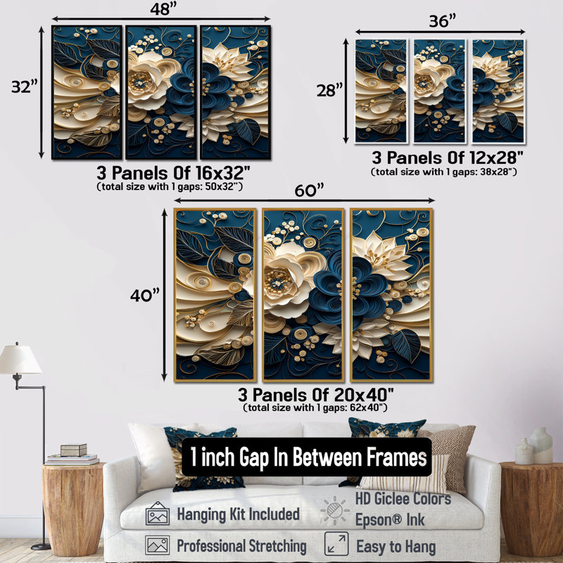 Encre liquide bleue - Spiralscape II, H 28 po x l 36 po x P 1 po, Toile avec cadre flottant noir