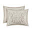 Housse de couette en coton taupe pour lit double / grand avec magnifique broderie en chenille capitonnée-122457591-122457589